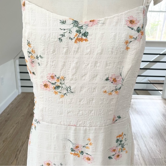 NWT XXL Lily Rose floral and cream, ivory, pink textured, midi dress - Picture 3 of 8